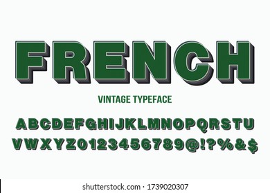 alphabet font, typeface vector, white style background name french