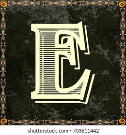 alphabet font typeface vintage and monogram  floral lettering label design named e