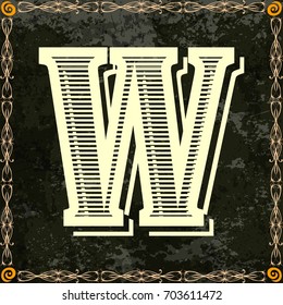 alphabet font typeface vintage and monogram  floral lettering label design named w