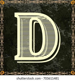 alphabet font typeface vintage and monogram  floral lettering label design named d