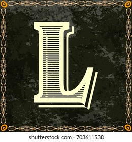alphabet font typeface vintage and monogram  floral lettering label design named l