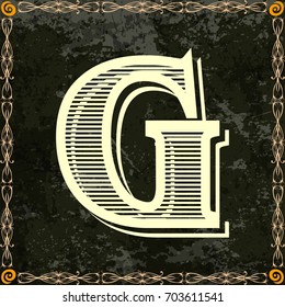 alphabet font typeface vintage and monogram  floral lettering label design named g