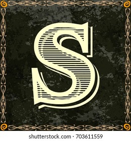 alphabet font typeface vintage and monogram  floral lettering label design named s