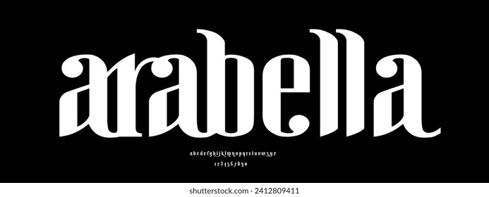 Alphabet font. Typography decorative elegant  lettering for logo. vector illustration