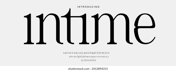Alphabet font. Typography decorative elegant  lettering for logo. vector illustration. stock image