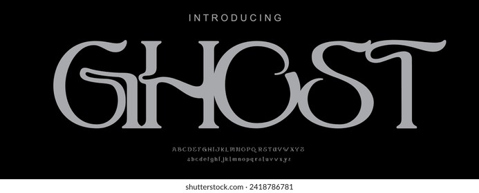 Alphabet font. Typography decorative elegant  lettering for logo. vector illustration. stock image.bestfont.ghost