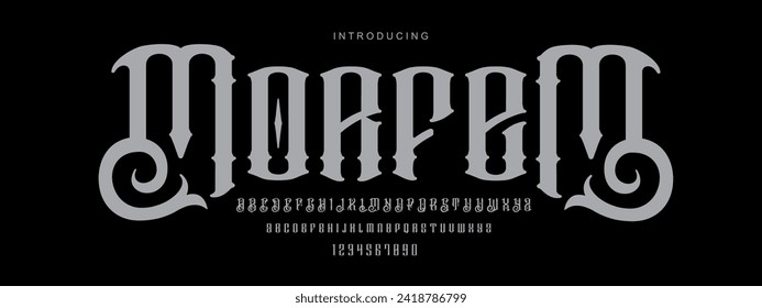 Alphabet font. Typography decorative elegant  lettering for logo. vector illustration. stock image.bestfont.morfem