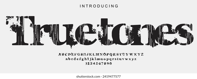 Alphabet-Schriftart. Typografie dekorative elegante Schrift für Logo. Vektorgrafik. Stockimage.bestfont