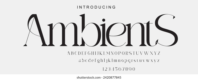 Alphabet font. Typography decorative elegant  lettering for logo. vector illustration. stock image.