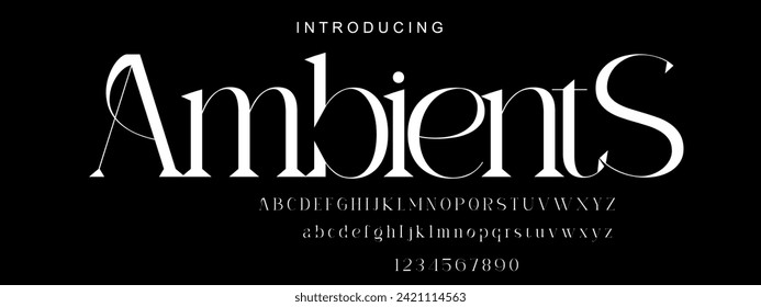 Alphabet font. Typography decorative elegant  lettering for logo. vector illustration. stock image.