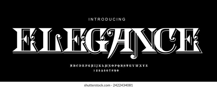 Alphabet font. Typography decorative elegant  lettering for logo. vector illustration. stock image.