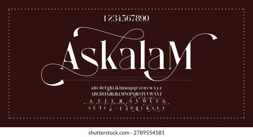 Alphabet font. Typography decorative elegant  lettering for logo. vector illustration. stock image.