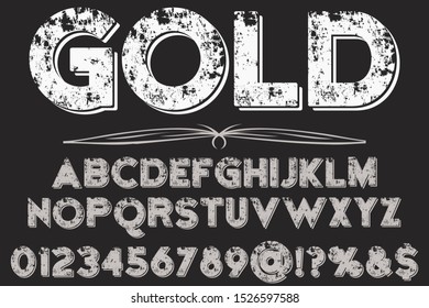 Alphabet Font. Typography style 3D urban digital, typeface  logo design. vector illustration gold