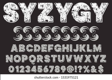 Alphabet Font. Typography style 3D urban digital, typeface logo design. vector illustration syzygy