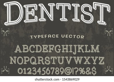 Alphabet Font. Typography style 3D urban digital, typeface logo design. vector illustration named dentist