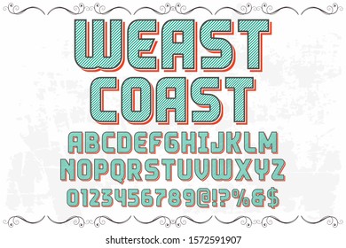 Alphabet Font. Typography style 3D urban digital, typeface  logo design. vector illustration sushi