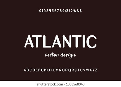 alphabet font, typography vector,  letters and numbers dark and white style