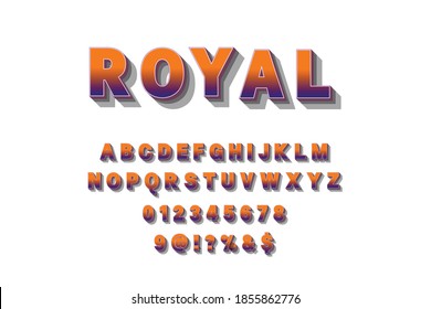 alphabet font, typography vector,  letters and numbers orange and white style