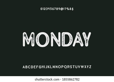 alphabet font, typography vector,  letters and numbers dark and green style