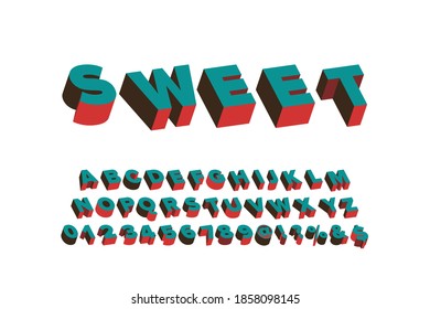 alphabet font, typography vector,  letters and numbers green and white style