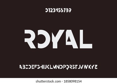 letra alfabética, vector tipográfico, letras y números estilo oscuro y blanco
