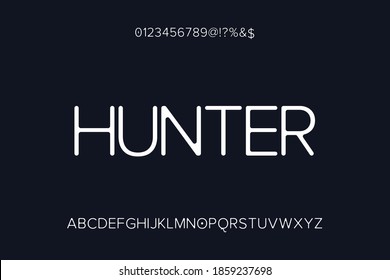 alphabet font, typography vector,  letters and numbers blue and white style