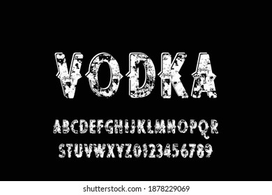 alphabet font, typography vector,  letters and numbers black and white style