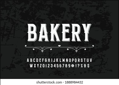 letra alfabética, vector tipográfico, letras y números estilo blanco y negro