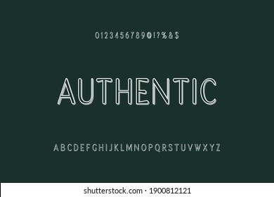 alphabet font, typography vector,  letters and numbers green style
