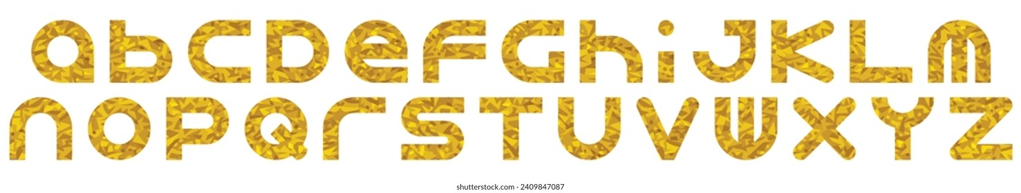 Letra alfabeta vectorial textura dorada.