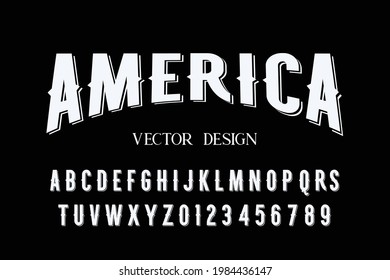 alphabet font, vintage style black  background, typeface vector design