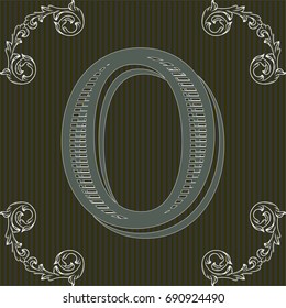 alphabet font vintage typeface and monogram  floral lettering label design named o