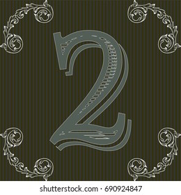 alphabet font vintage typeface and monogram  floral lettering label design named 2