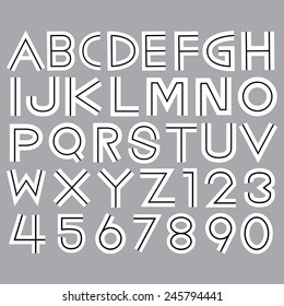 Alphabet fonts and numbers Vector EPS10