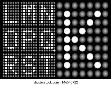 alphabet fonts on dot matrix - EPS10