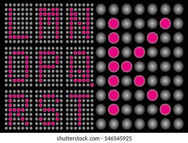 alphabet fonts on dot matrix - EPS10