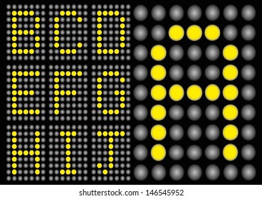 alphabet fonts on dot matrix - EPS10