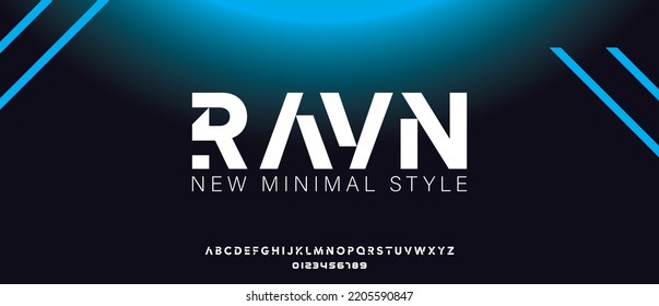 Alphabet fonts for technology typography in bold style. Minimal modern sport, simple, fashion, digital, future creative alphabet font. Illustration and technology font in vector format.