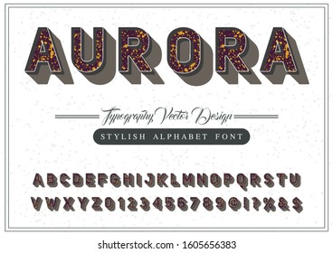 alphabet font.typeface vector font. Abstract modern alphabet. Typography creative font, design old style Vector of stylized alphabet font