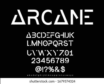 Alphabet font.Typeface.Script.Shadow Effect.Handcrafted handwritten vector label design old style.vintage Hand Drawn.Retro Typography.Vector Illustration.named arcane