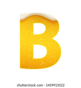The alphabet in the form of lemonade or beer. Letter B. Vector illustration on white background