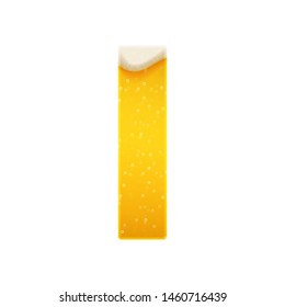 The alphabet in the form of lemonade or beer. Letter I. Vector illustration on white background