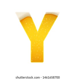 The alphabet in the form of lemonade or beer. Letter Y. Vector illustration on white background