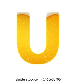 The alphabet in the form of lemonade or beer. Letter U. Vector illustration on white background