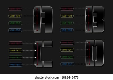 Alphabet with four option, infographic template