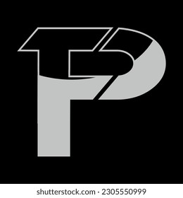 Alphabet FP or PF abstract monogram vector template