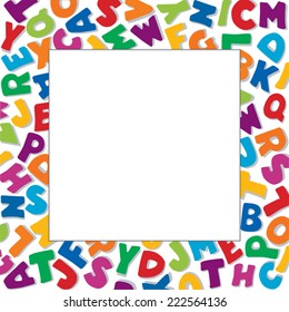 Alphabet Frame Copy Space Education Kindergarten Stock Illustration ...