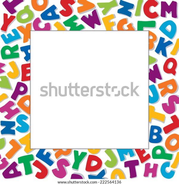 Alphabet Frame Square Multicolor Letter Border Stock Vector (Royalty ...