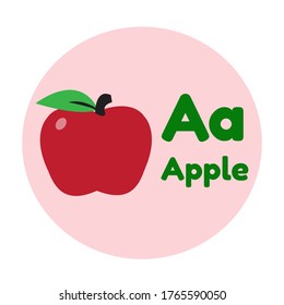 Alphabet Fruit A Apple Illustration Vector For Children