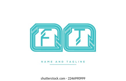 Plantilla de logotipo de vectores de monograma de ilustración de alfombra de letras FT o TF